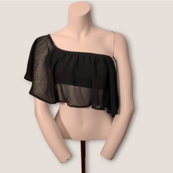 Boho Semi Sheer Multi Way Flowy Crop Top - Picture 5 of 11